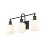 Z-Lite Bryant 3 Light Vanity, Matte Black & Matte Opal 733-3V-MB